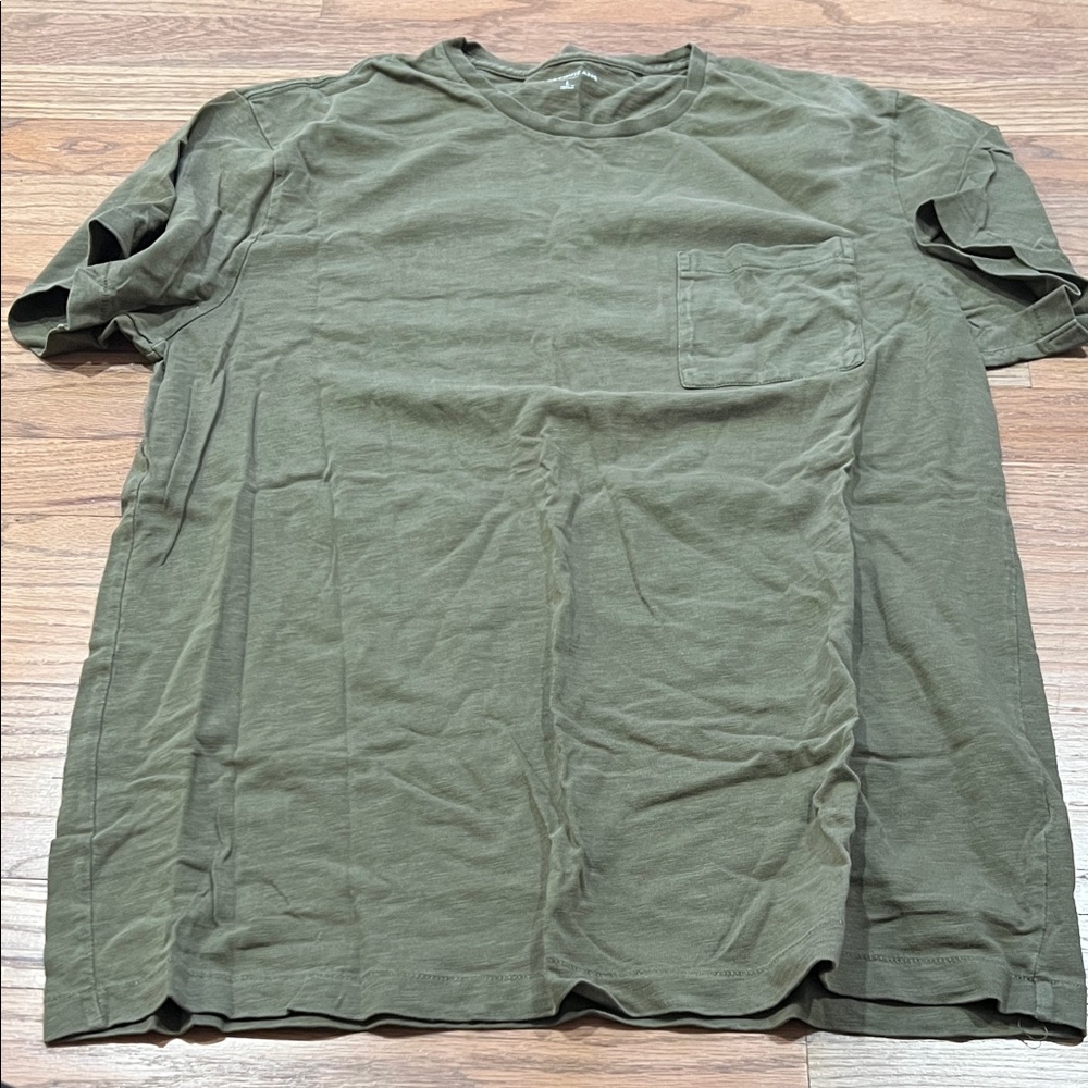 J. Crew Olive Green Pocket Crew T-Shirt
